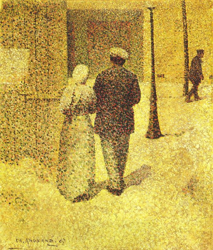 Charles Angrand Man and Woman on the Street China oil painting art